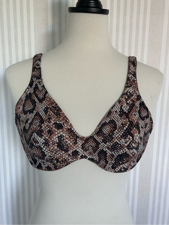 Olga Other - Vintage Olga Balconette Brown Snakeskin Design Bra Women’s Size 36C Mesh Lining